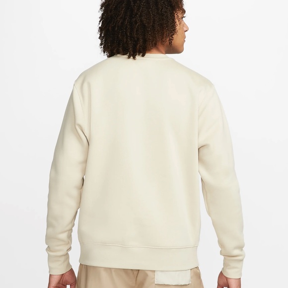 NWT NIKE Fleece Crewneck Cream White SIZE XXL - Picture 3 of 4